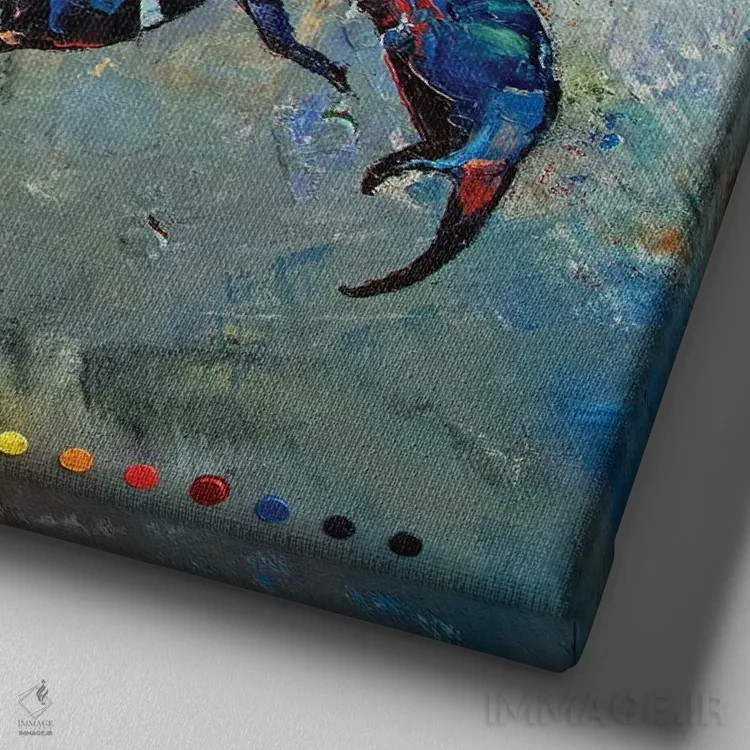 تابلو دکوراتیو عقرب اثر مایکل کریس - نمای نزدیک بافت بوم