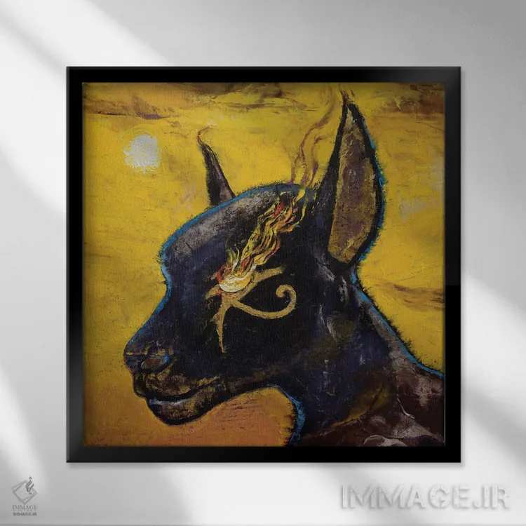 تابلو دکوراتیو آنوبیس اثر مایکل کریس - نمای قابدار مشکی