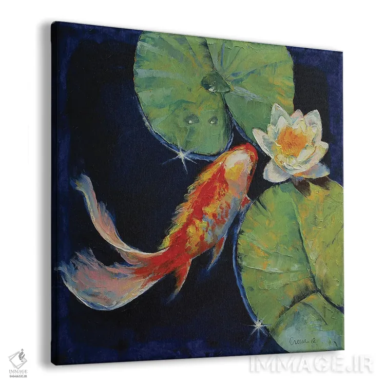 تابلو دکوراتیو کوی و سوسن سفید اثر مایکل کریس - نمای پرسپکتیو محصول