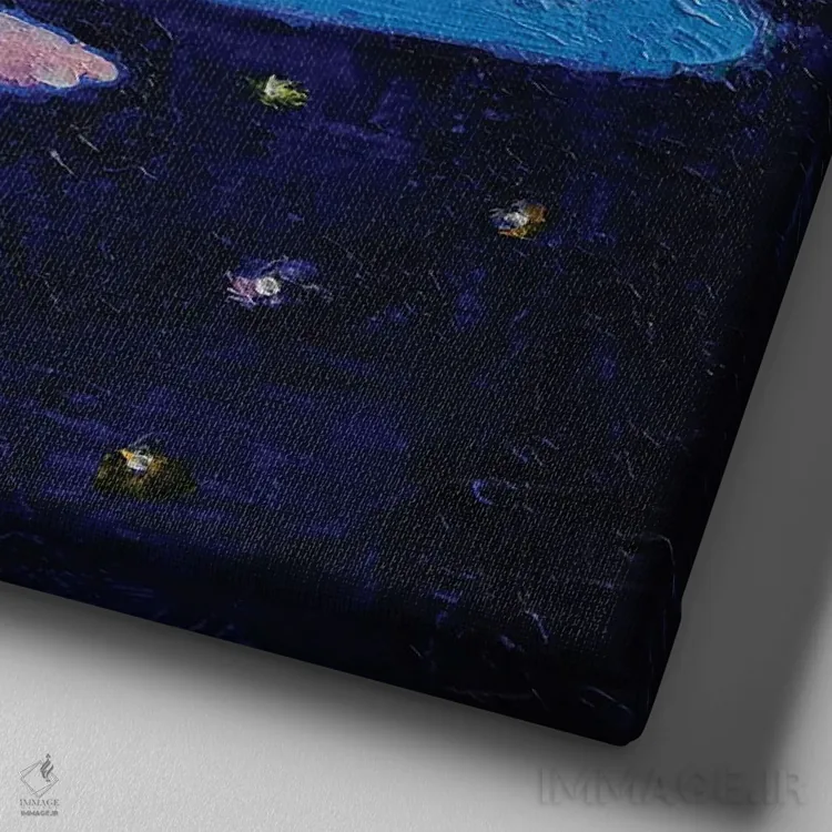 تابلو دکوراتیو آکسولوتل اثر مایکل کریس - نمای نزدیک بافت بوم