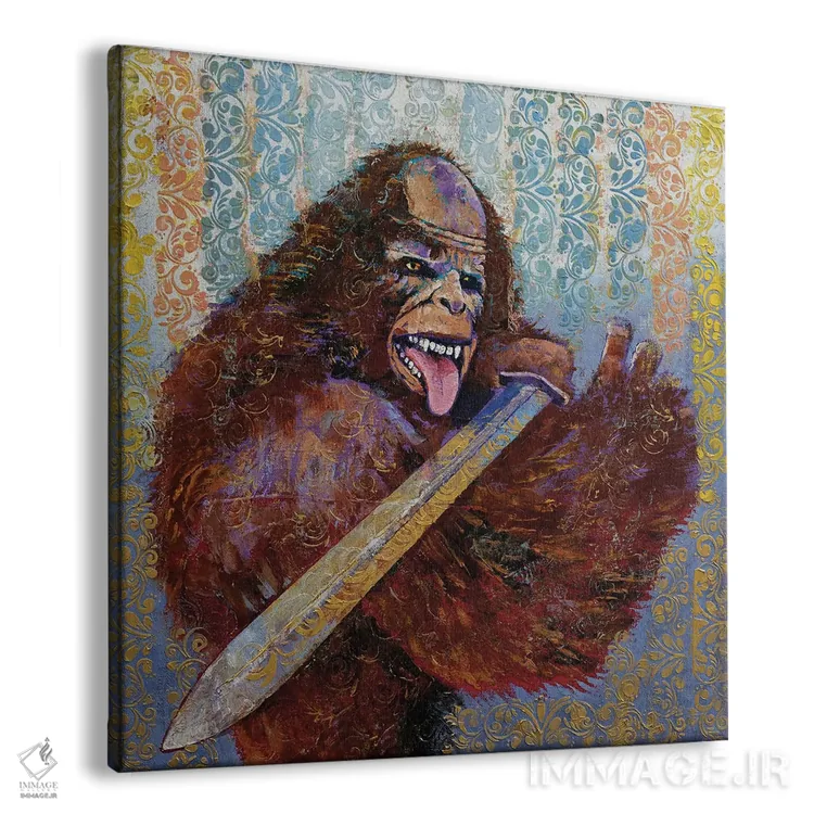 تابلو دکوراتیو بیگ فوت سامورایی اثر مایکل کریس - نمای پرسپکتیو محصول