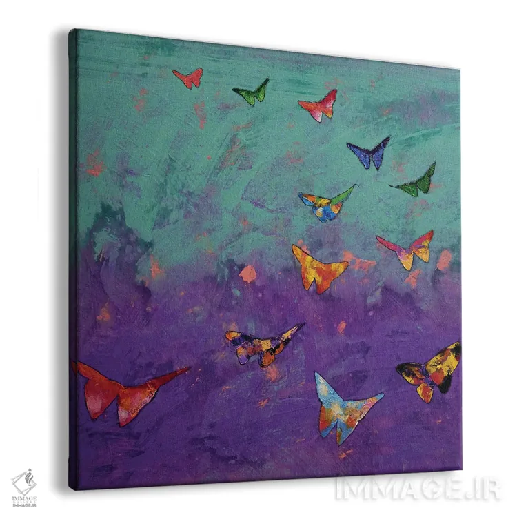 تابلو دکوراتیو پروانه های اوریگامی اثر مایکل کریس - نمای پرسپکتیو محصول