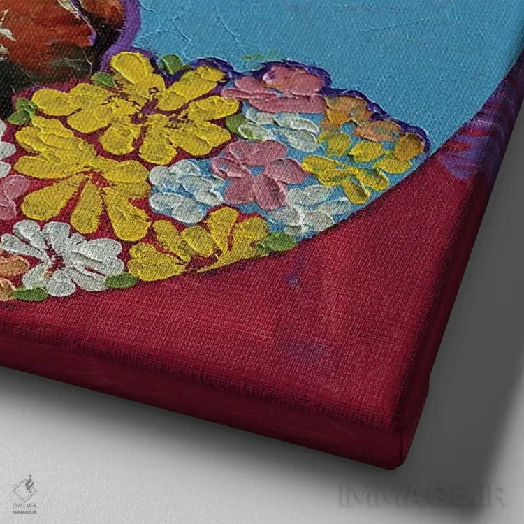 تابلو دکوراتیو بچه اسب آبی اثر مایکل کریس - نمای نزدیک بافت بوم