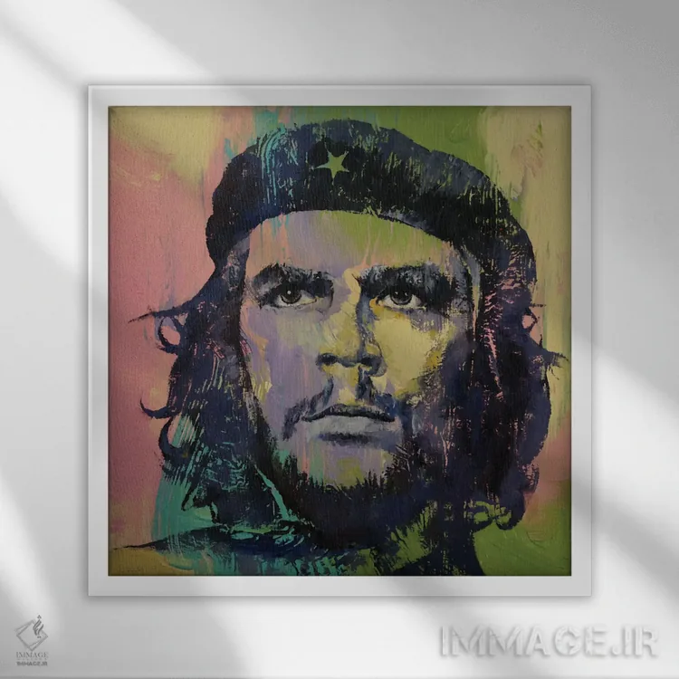 تابلو دکوراتیو چه گوارا اثر مایکل کریس - نمای قابدار سفید