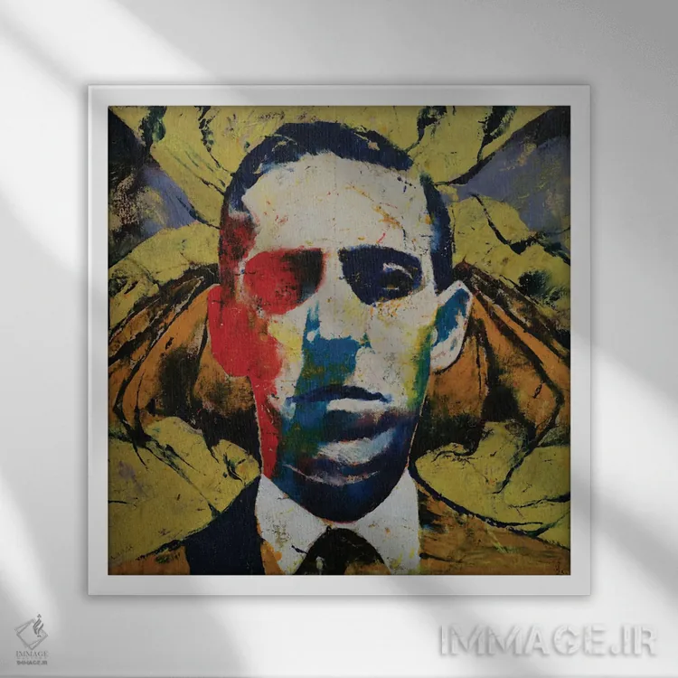 تابلو دکوراتیو اچ.پی. لاوکرفت اثر مایکل کریس - نمای قابدار سفید