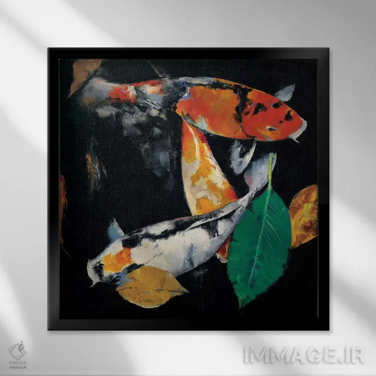تابلو دکوراتیو دور و اطراف اثر مایکل کریس - نمای قابدار مشکی