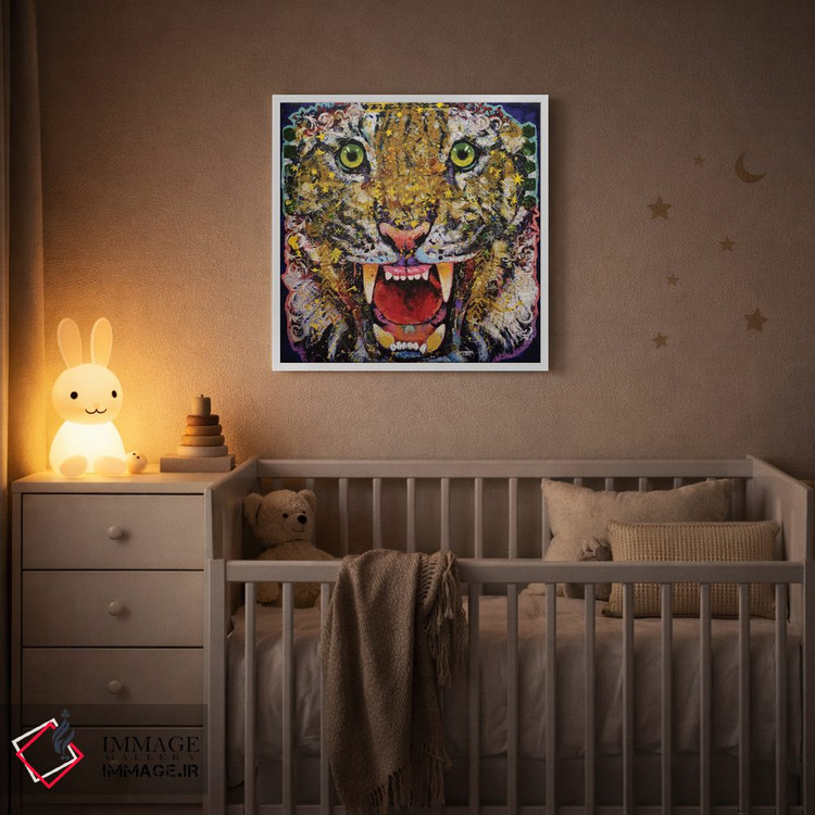 تابلو دکوراتیو ببر رنگین اثر مایکل کریس - D2W