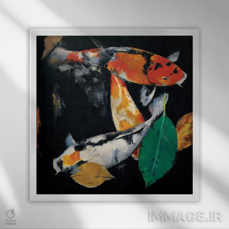 تابلو دکوراتیو دور و اطراف اثر مایکل کریس - نمای قابدار سفید