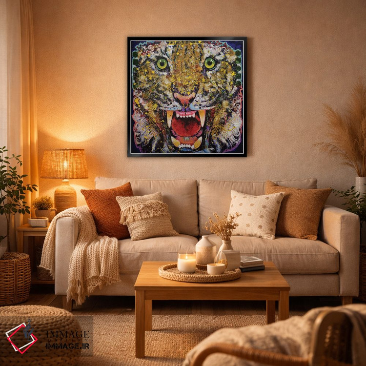 تابلو دکوراتیو ببر رنگین اثر مایکل کریس - D6B