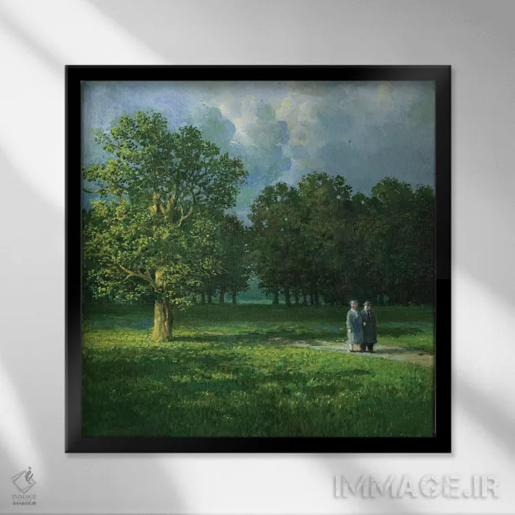 تابلو دکوراتیو آیا چیزی آنجاست؟ اثر مایکل سووا - نمای قابدار مشکی