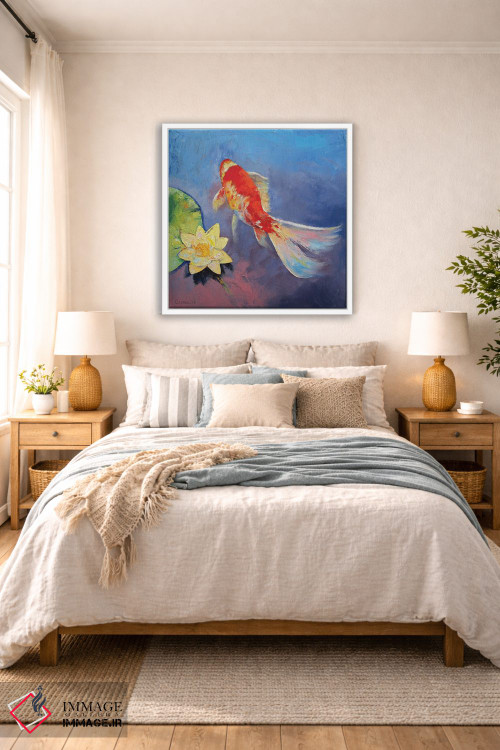 تابلو دکوراتیو کوی روی زمینه آبی و بنفش اثر مایکل کریس - D4W