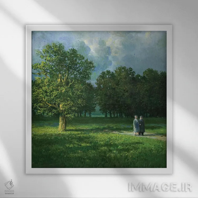 تابلو دکوراتیو آیا چیزی آنجاست؟ اثر مایکل سووا - نمای قابدار سفید