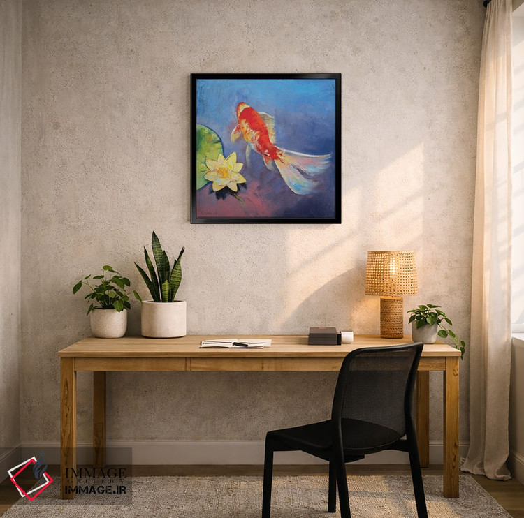 تابلو دکوراتیو کوی روی زمینه آبی و بنفش اثر مایکل کریس - D5B
