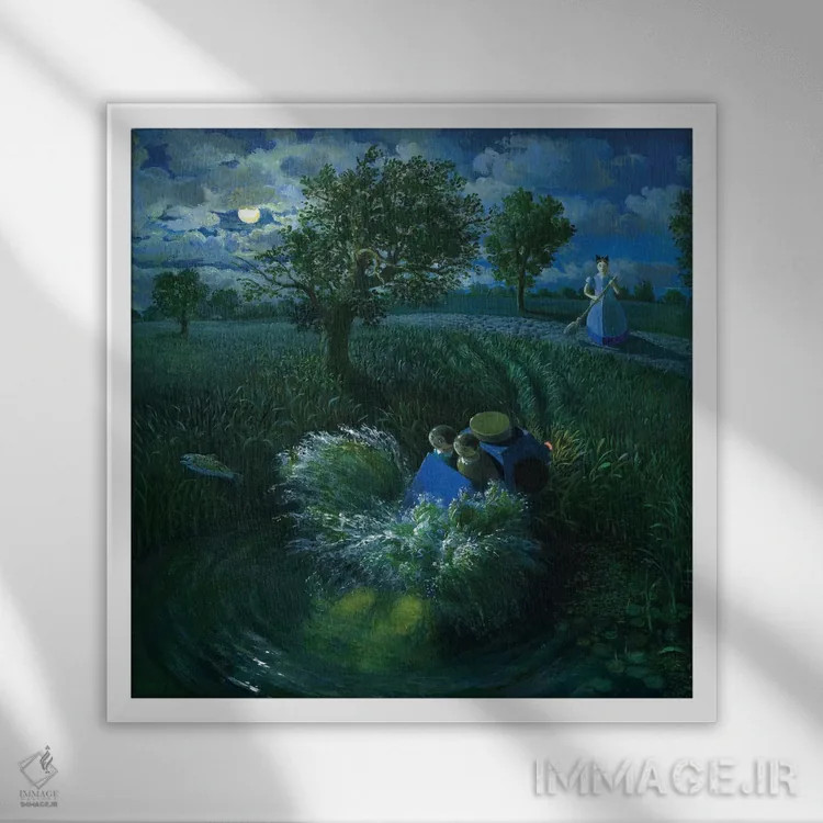 تابلو دکوراتیو رفتگر ترسناک اثر مایکل سووا - نمای قابدار سفید