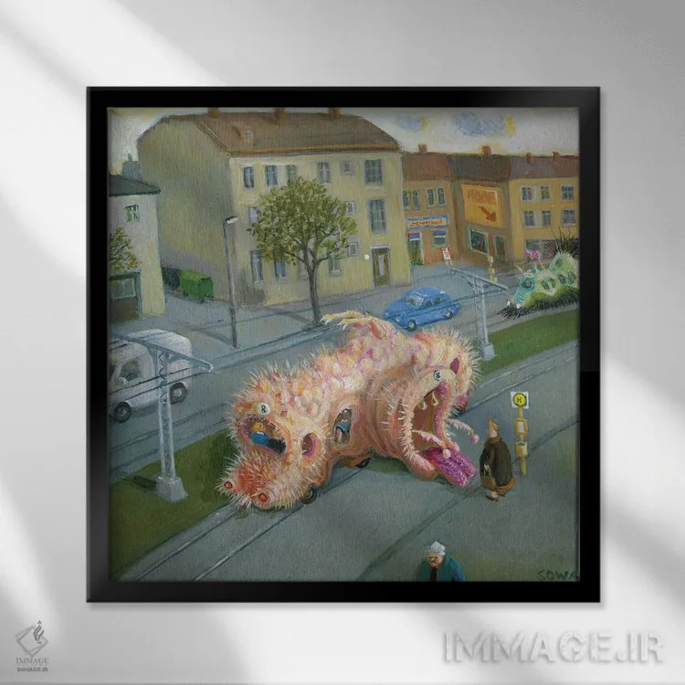 تابلو دکوراتیو سری مدل جدید تحت آزمایش اثر مایکل سووا - نمای قابدار مشکی