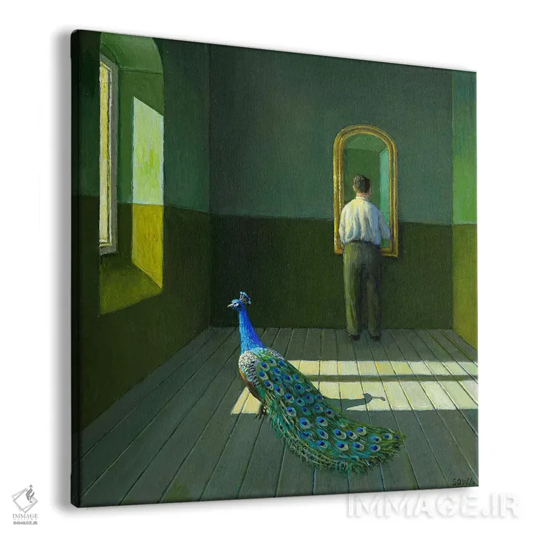 تابلو دکوراتیو طاووس اثر مایکل سووا - نمای پرسپکتیو محصول