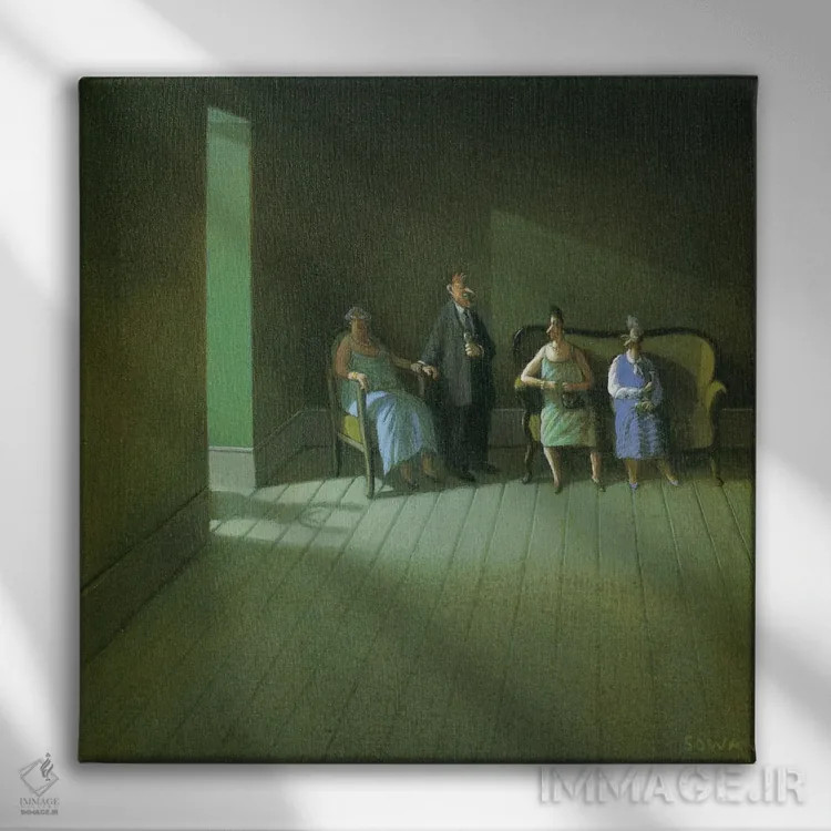 تابلو دکوراتیو یک دیدار اثر مایکل سووا - نمای روبهرو روی دیوار