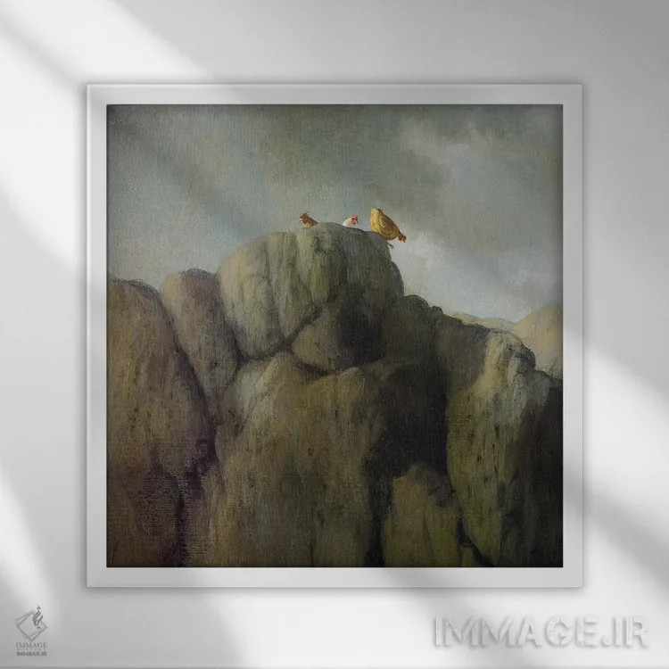 تابلو دکوراتیو مرغ کارپات اثر مایکل سووا - نمای قابدار سفید