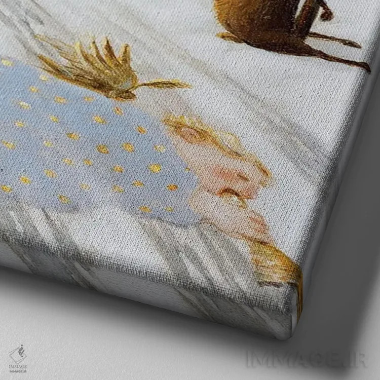 تابلو دکوراتیو کریسمس در راه است اثر مایکل سووا - نمای نزدیک بافت بوم