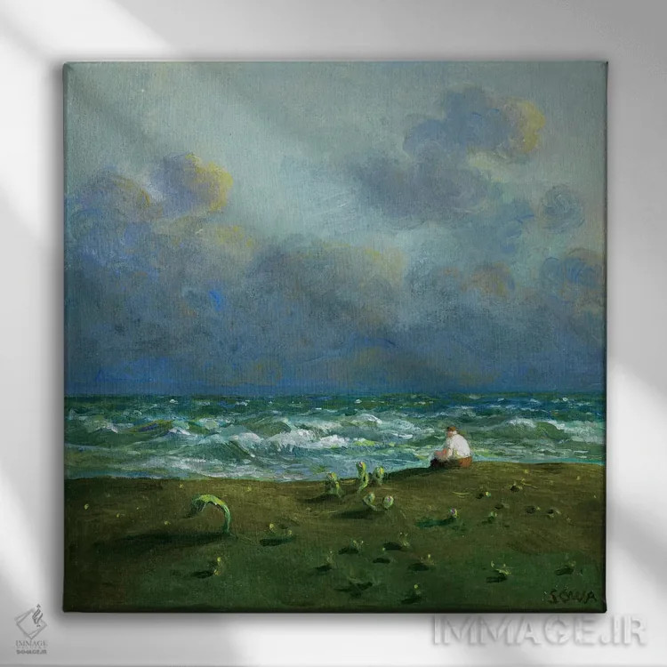 تابلو دکوراتیو ساحل اشک ها اثر مایکل سووا - نمای روبهرو روی دیوار