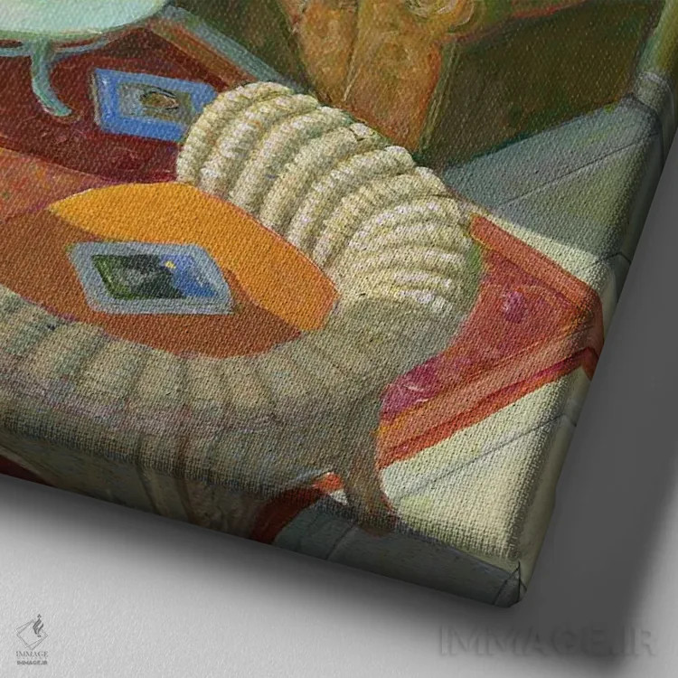 تابلو دکوراتیو ترجیح می دهم بخوانم اثر مایکل سووا - نمای نزدیک بافت بوم