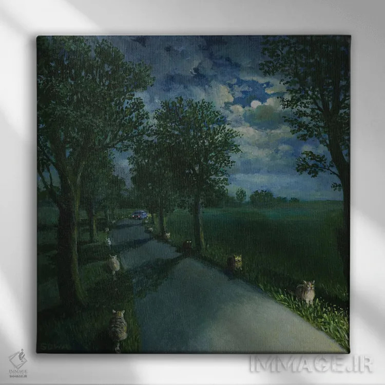 تابلو دکوراتیو دستیاران مسیر اثر مایکل سووا - نمای روبهرو روی دیوار