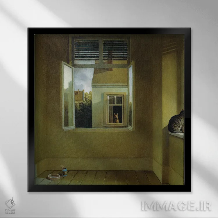 تابلو دکوراتیو ملال عصر تابستان اثر مایکل سووا - نمای قابدار مشکی