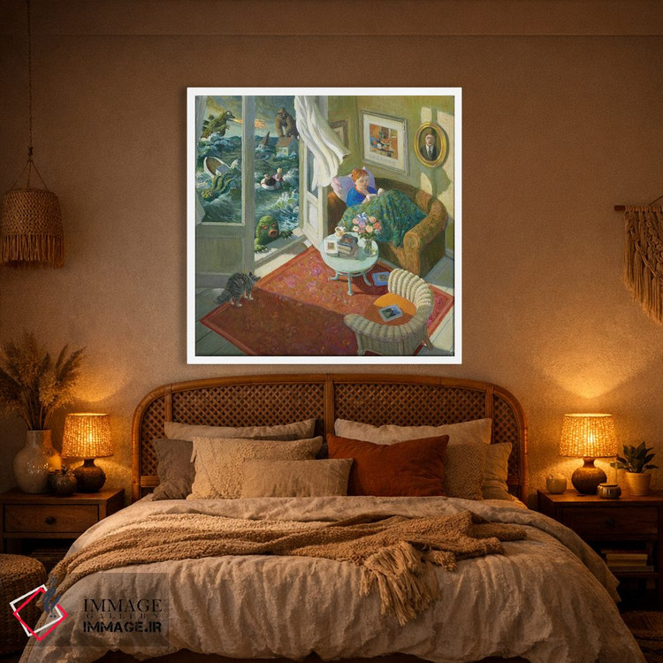 تابلو دکوراتیو ترجیح می دهم بخوانم اثر مایکل سووا - D1W