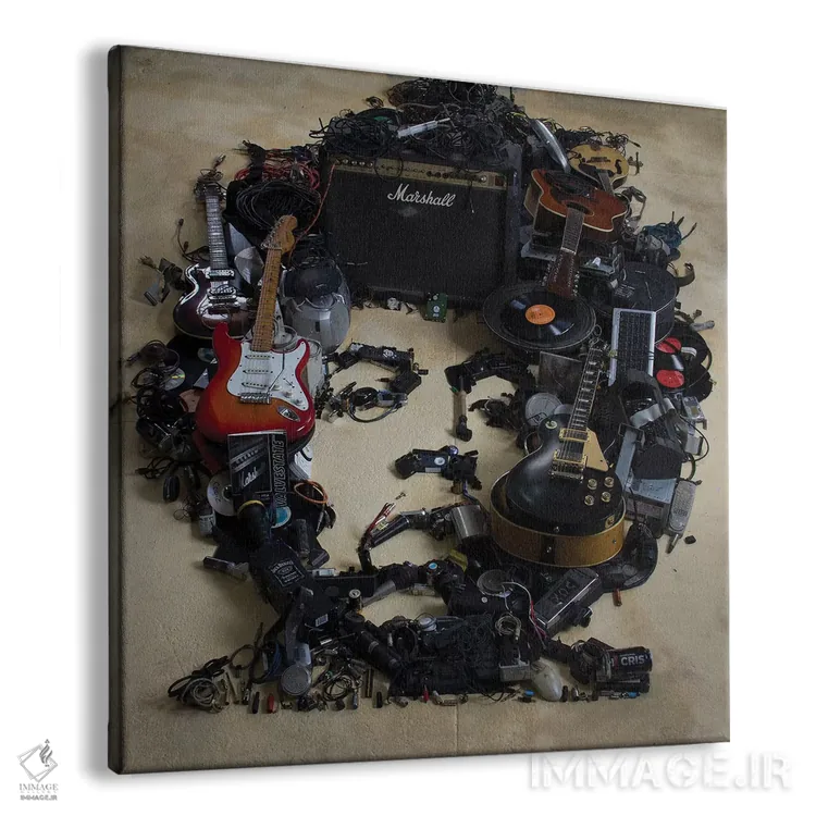 تابلو دکوراتیو پرتره سه بعدی جیمی هندریکس اثر آقای کپی رایت - نمای پرسپکتیو محصول