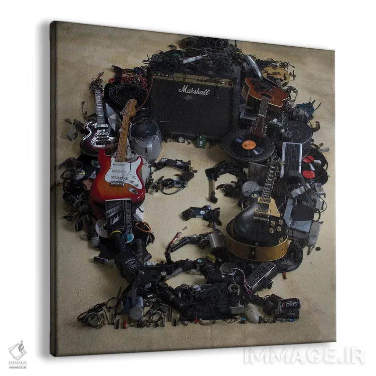 تابلو دکوراتیو پرتره سه بعدی جیمی هندریکس اثر آقای کپی رایت - نمای پرسپکتیو محصول