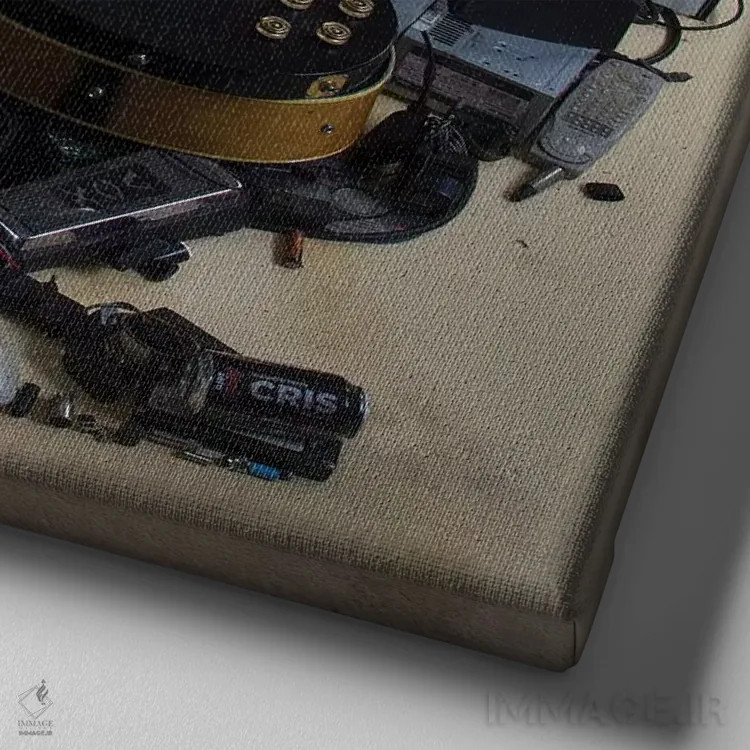 تابلو دکوراتیو پرتره سه بعدی جیمی هندریکس اثر آقای کپی رایت - نمای نزدیک بافت بوم