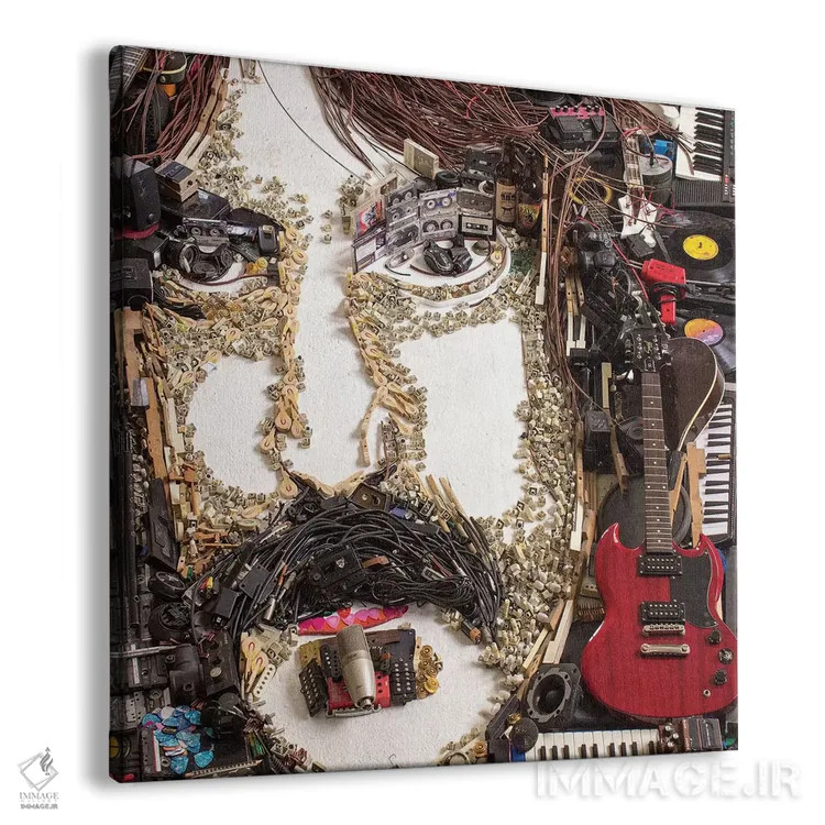 تابلو دکوراتیو پرتره سه بعدی فرانک زاپا اثر آقای کپی رایت - نمای پرسپکتیو محصول