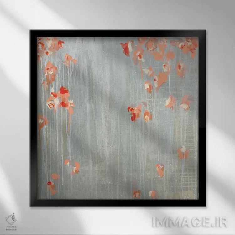 تابلو انتزاعی شبنم صبحگاهی II اثر میسی کول - نمای قابدار مشکی