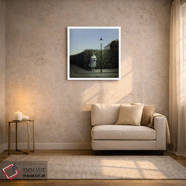 تابلو دکوراتیو زن با شب پره اثر مایکل سووا - D2W