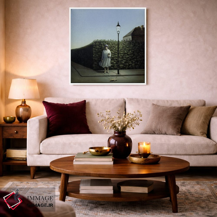 تابلو دکوراتیو زن با شب پره اثر مایکل سووا - D3W