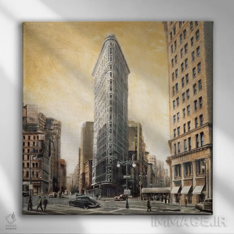 تابلو دکوراتیو ساختمان فلت آیرون اثر متیو دنیلز - نمای روبهرو روی دیوار