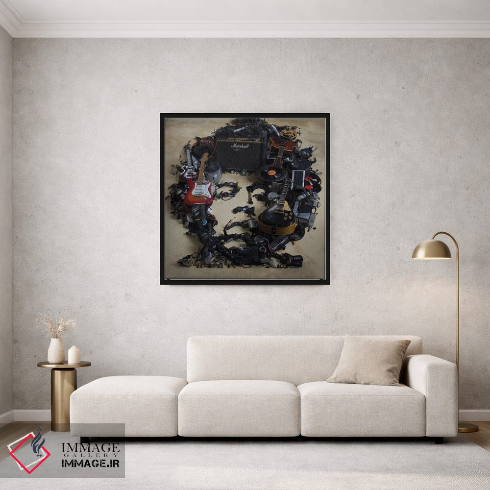 تابلو دکوراتیو پرتره سه بعدی جیمی هندریکس اثر آقای کپی رایت - D1B