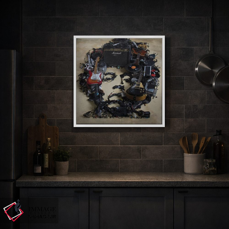 تابلو دکوراتیو پرتره سه بعدی جیمی هندریکس اثر آقای کپی رایت - D2W