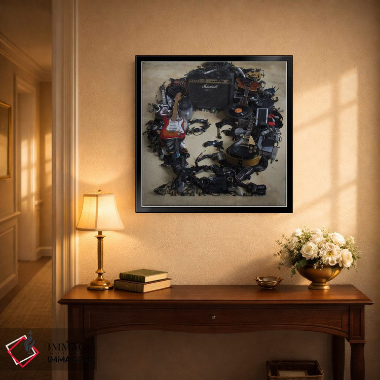 تابلو دکوراتیو پرتره سه بعدی جیمی هندریکس اثر آقای کپی رایت - D5B