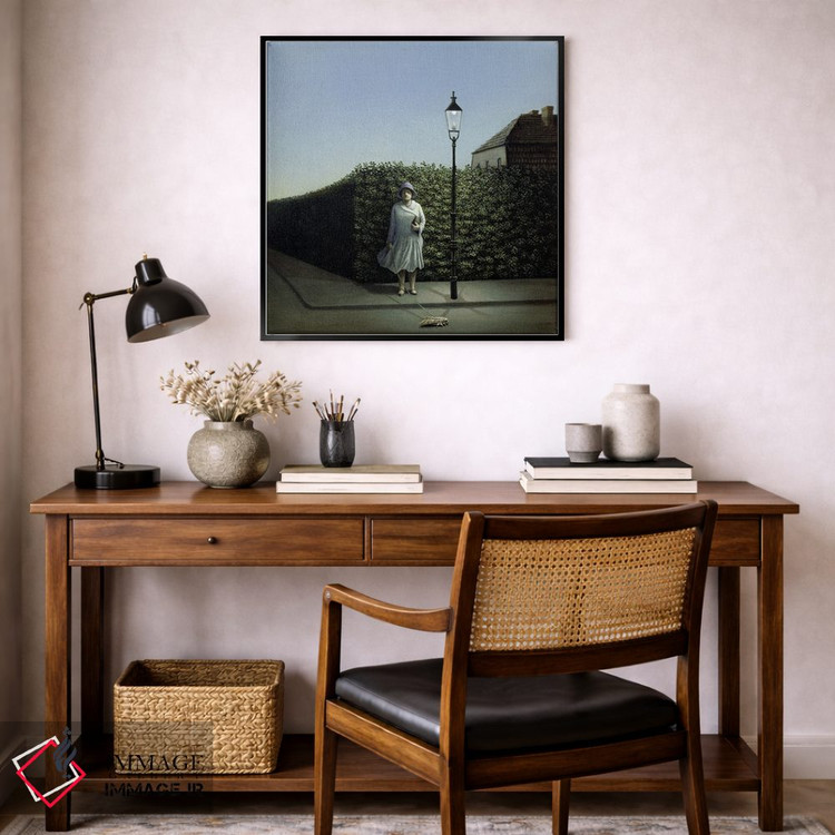 تابلو دکوراتیو زن با شب پره اثر مایکل سووا - D6B