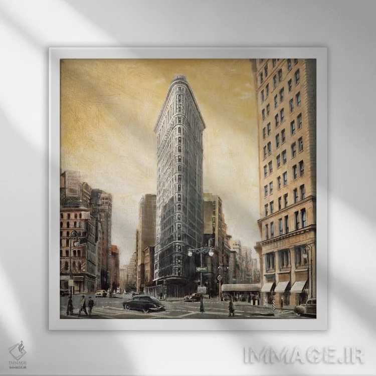 تابلو دکوراتیو ساختمان فلت آیرون اثر متیو دنیلز - نمای قابدار سفید