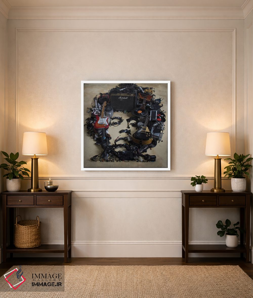 تابلو دکوراتیو پرتره سه بعدی جیمی هندریکس اثر آقای کپی رایت - D6W