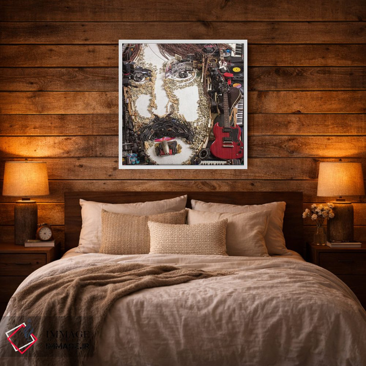 تابلو دکوراتیو پرتره سه بعدی فرانک زاپا اثر آقای کپی رایت - D2W