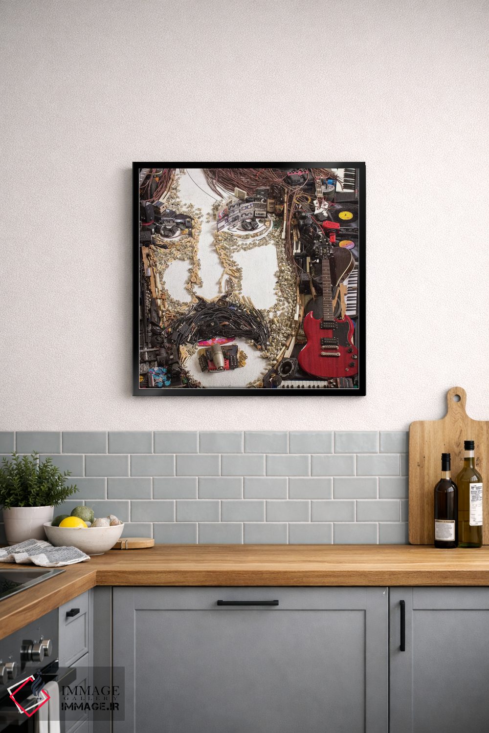 تابلو دکوراتیو پرتره سه بعدی فرانک زاپا اثر آقای کپی رایت - D3B