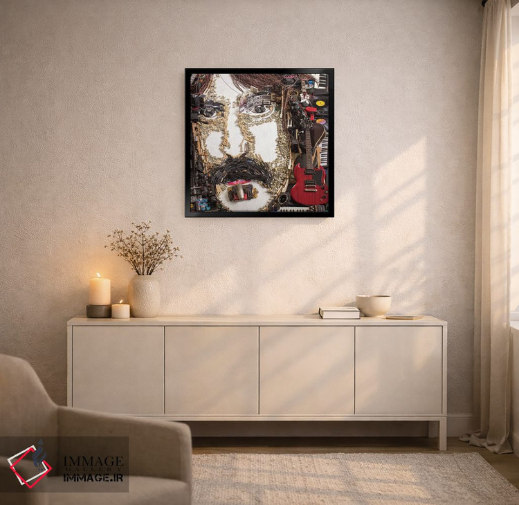 تابلو دکوراتیو پرتره سه بعدی فرانک زاپا اثر آقای کپی رایت - D6B