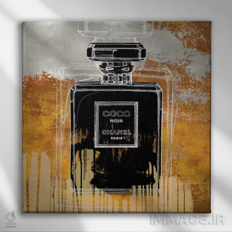 تابلو دکوراتیو نوآر روی کهربا اثر مدلین بلیک - نمای روبهرو روی دیوار