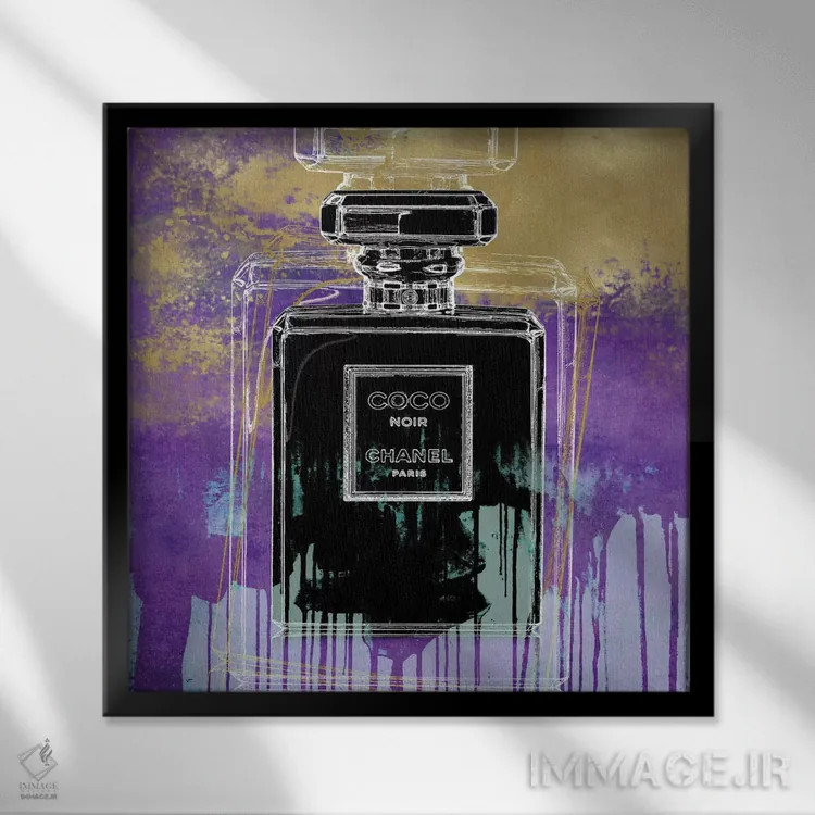 تابلو دکوراتیو نوآر روی بنفش اثر مدلین بلیک - نمای قابدار مشکی