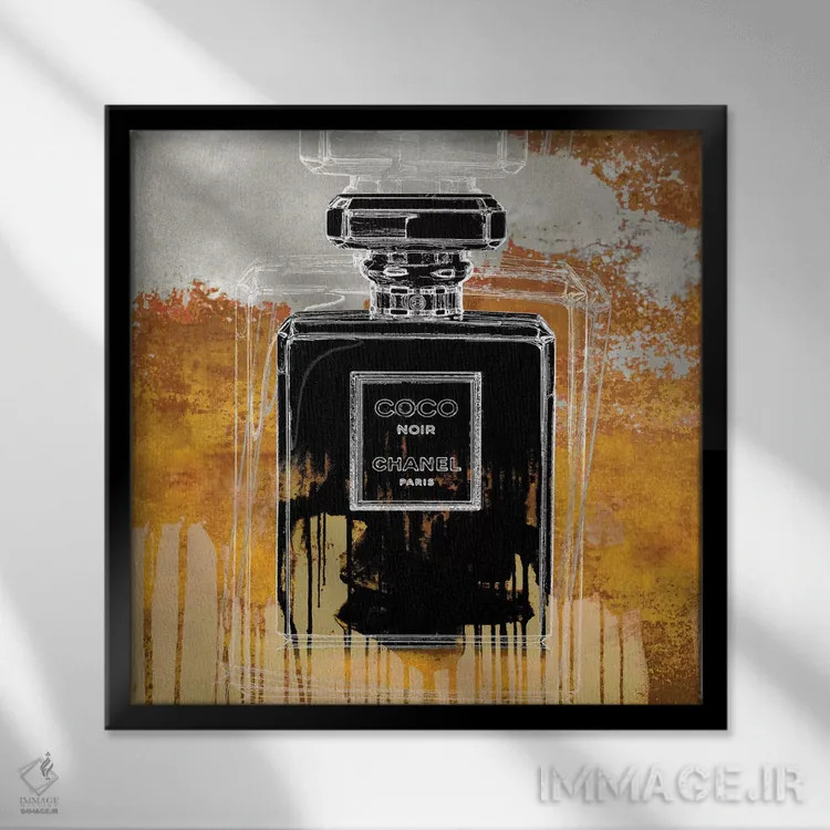 تابلو دکوراتیو نوآر روی کهربا اثر مدلین بلیک - نمای قابدار مشکی