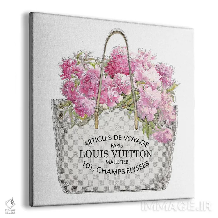 تابلو دکوراتیو دسته گل صورتی اثر مدلین بلیک - نمای پرسپکتیو محصول