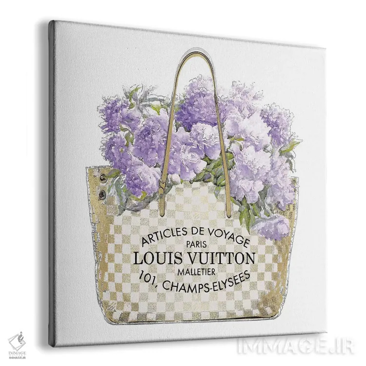 تابلو دکوراتیو دسته گل اسطوخودوس اثر مدلین بلیک - نمای پرسپکتیو محصول